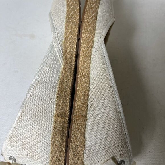 UGG Ivory linen ballet espadrilles flats round toe with lace ribbons bow… - Picture 8 of 12